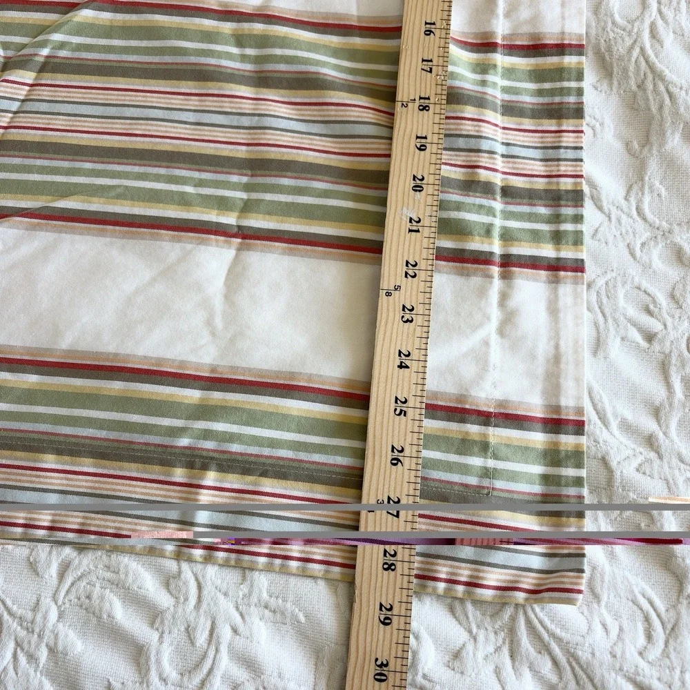 POTTERY‎ BARN Striped 100% Organic Cotton Sham Euro 1 Pillow Cover Portugal